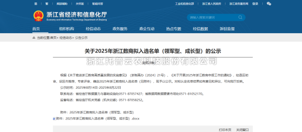 喜讯！向日葵网页版入选2025年“领军型”浙江数商名单